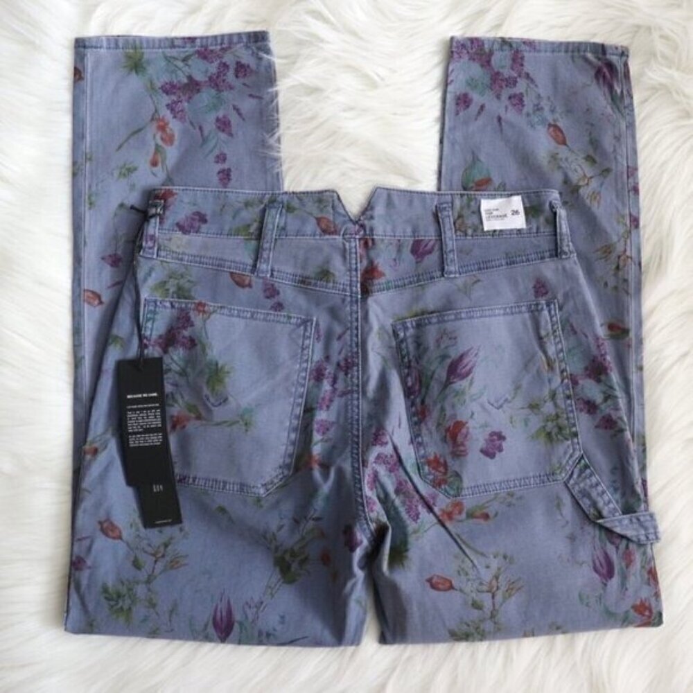 NWT Hudson Jeans Floral Print Blue Cargos Size 26 - Picture 6 of 7